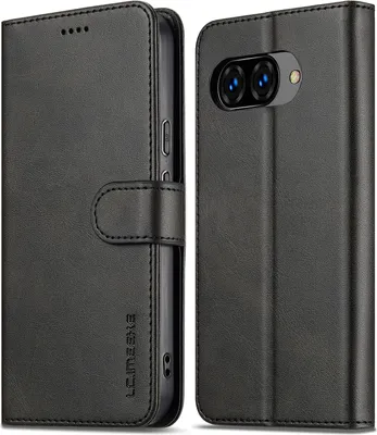 Obrázek produktu pro Pouzdro pro Google Pixel 9A kožené flipové pouzdro s magnetickým uzávěrem a stojánkem, ochranné pouzdro černé