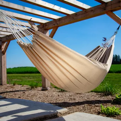 Produktbild von VIVERE Brazilianische Hängematte aus Sunbrella® 370x140 cm – 200 kg Belastung - Sand