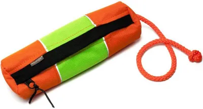 Produktbild von Mystique® Futterdummy Snackdummy "Snack" reflektierend groß orange-neongrün