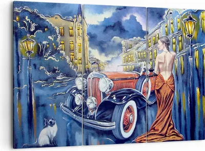 Produktbild von Bild auf Leinwand - Leinwandbild - frau retro stil - 105x70cm - Wand Bild - Wanddeko - Wandbilder - Leinwanddruck - Bilder - Kunstdruck - Wanddekoration - Leinwand bilder - Wandkunst - CE105x70-3450