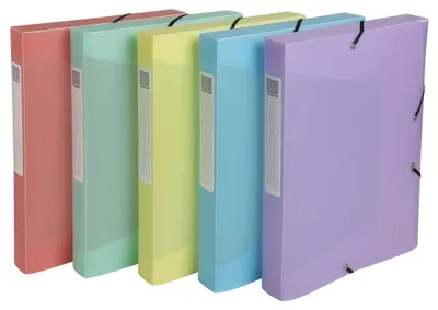 Produktbild von Exacompta Archivbox Chromaline Pastell DIN A4 Rückenbreite 40 mm Farben sortiert 8 Stück