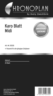 Produktbild von Chronoplan 50330, Karo Blatt, Midi, weiß