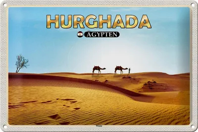 Produktbild von Blechschild Reise 30x20cm Hurghada Ägypten Wüste Kamele