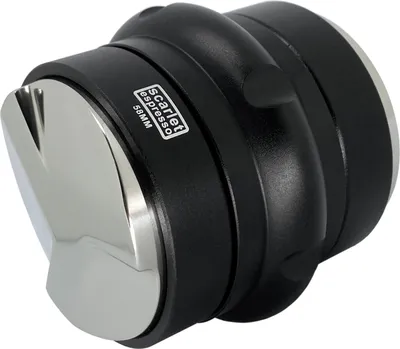 Produktbild von scarlet espresso | Doppel Distributor und Tamper »Doppio« 2 in 1 Levelling Tool Nivellierwerkzeug für Siebträgermaschine Espresso 58 mm 58,5 mm, Größe:58.5 mm, Farbe:Schwarz