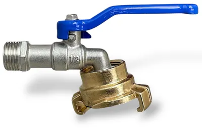 Produktbild von Kugelauslaufhahn Wasserhahn Auslaufhahn Schnellkupplung Messing Blau 1/2 Zoll