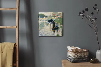 Produktbild von Coloray Hodiny Unikátní 30x30 cm  Tiché hodiny Pro obývací pokoj a kuchyň Nástěnné hodiny Plátno Bílé ručičky hodin - Pohled na Seurat