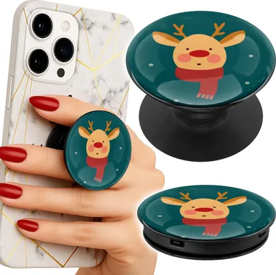 Immagine prodotto di Popsocket Supporto per telefono a dito/supporto per renna con sfondo verde