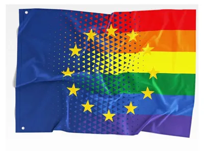 Produktbild von Europa Regenbogen CSD und Pride Flagge / 150x90cm LGBT Fahne