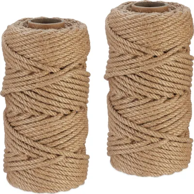 Produktbild von relaxdays Sznurek jutowy 6 mm x 50 m zestaw 2