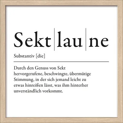 Produktbild von Gerahmtes Bild Sektlaune Definition 33x33 cm