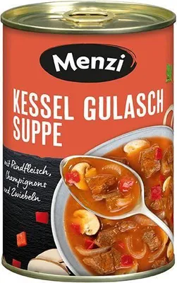 Produktbild von Menzi Kessel Gulasch Suppe 400 G Dose  Tafelfertig Proteinreich Frei von Ei