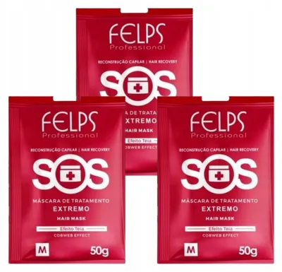Produktbild von SOS Haarmaske 10x50g für trockenes, geschädigtes, brüchiges Haar, regeneriert nach Botox, Keratin & Nanoplastie