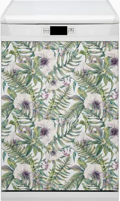 Produktbild von Magnet für Spülmaschine Abwaschbar 45x80 cm Magnet für Spülmaschine Magnetmatte Nachbildung - Weiße Blumen