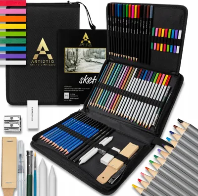 Obrázek produktu pro Profesionální Sada Kredy Metalických Tužek Pro Skicování A Kreslení 75W1 + Etui