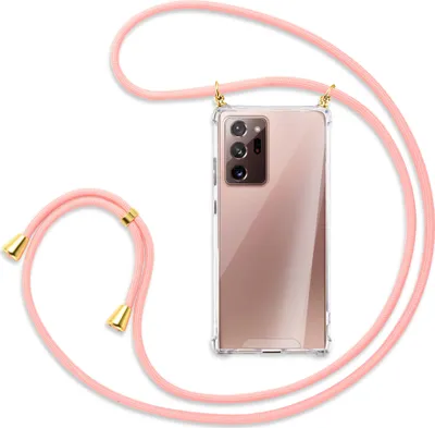 Produktbild von Handykette Backcover-Schutzhülle mit Band (Metall goldfarben) für Samsung Galaxy Note 20 Ultra - rosa