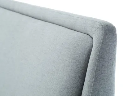 Produktbild von Meise Möbel Polsterbett Frieda 180x200 cm | Bettgestell | Kopfteil glatt | Webstoff Eisblau | Holzfuß schwarz