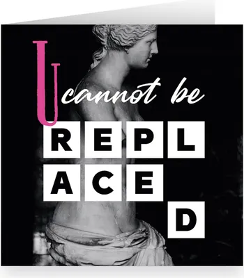 Produktbild von XL Designer Abschieds Grusskarte: U cannot be replaced