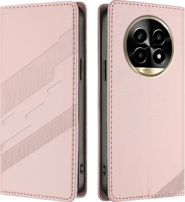 Produktbild von Hülle für Realme 13 Pro/Realme 13 Pro+, Kunstleder Brieftaschen Handyhülle mit Kartenfach und Standfunktion Pink