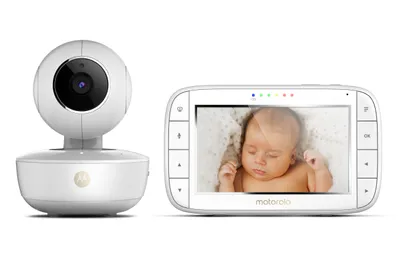 Immagine prodotto di Motorola MBP55 video baby monitor con funzione pan & zoom e StarGrip , baby monitor con display da 5", video HD digitale senza fili con visione notturna a infrarossi, portata 300 m