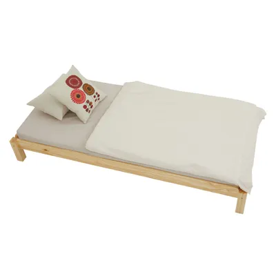 Produktbild von Stapelbett RINO 90x190 cm 2er Set in natur aus Kiefer Massivholz, Kinderbett mit Gästebett aus massivem Holz, platzsparendes Stapelliege Massivholzbett