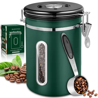 Luftdichter Kaffeebehälter 1,8 L Edelstahl mit Sichtfenster