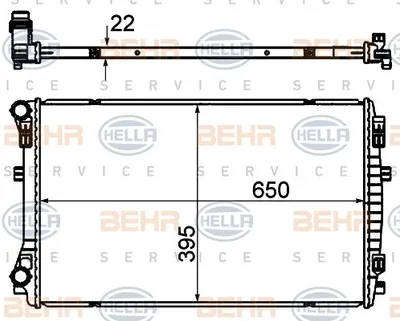 Produktbild von HELLA Kühler Motorkühlung für VW Golf VII Schrägheck (5G1 BQ1 BE1 BE2)
