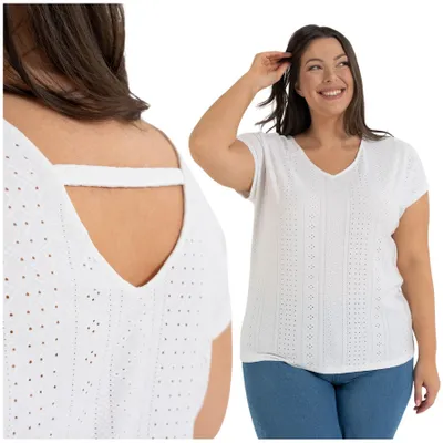 Productafbeelding van Moraj - Damesblouse, maat L - Witte blouse - Zomerblouse voor dames - Blouse met ronde hals