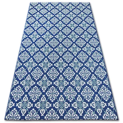 Zdjęcie produktu dla Dywan SZNURKOWY SIZAL COLOR 19246/699 Kwiaty Niebieski niebieski 200x290 cm