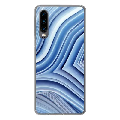 Produktbild von MuchoWow® Handyhülle Schutzhülle Hülle für Huawei P30 Natursteine - Muster - Blau Silikon Softcase Handy Hülle - Kartenbesitzer