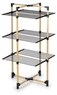 Image de Vitapur Porte-manteau Vitapur - Porte-manteau - Porte-manteau pliable - Porte-manteau pliable - 3 étages - aspect bois - Noir