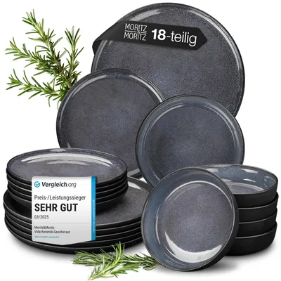 Produktbild von Moritz & Moritz VIDA 18-tlg Geschirr Set 6 Personen Blau