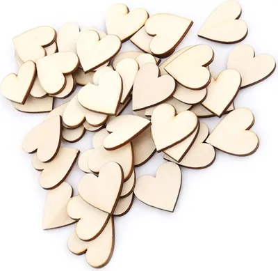 Obrázok produktu pre BAFOVY 100ks drevených srdiečok rôznych veľkostí na scrapbooking, výrobu kariet, dekorácie a iné Hladký povrch na maľovanie a zdobenie, remeselné drevené srdiečka (25mm)