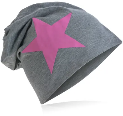 Produktbild von Beanie Muetze Pink Stern Dunkelgrau