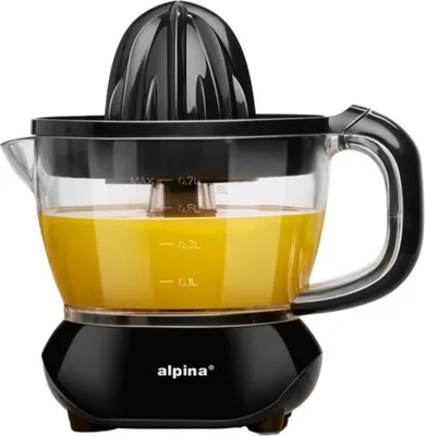 Obrázok produktu pre alpina Elektrický odšťavovač citrusov 0,7 l - odšťavovač citrónov 25 W - odšťavovač s 2 kužeľmi a 2 smermi - ľahko sa čistí