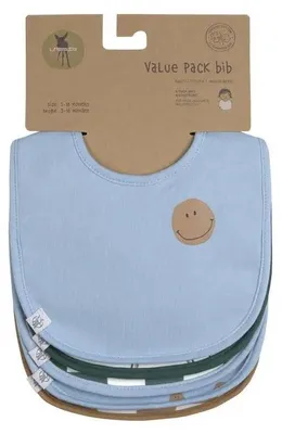 Produktbild von Lässig Value Pack Bib 5 pcs Happy Rascals Smile sky blue