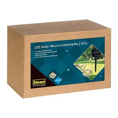 Produktbild von Lichterkette Solar mit 120 LED in Warmweiß, inklusive Solar-Modul, Erdspieß und wiederaufladbarem Akku