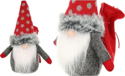 Produktbild von Deko-Weihnachtsfigur „Kleiner Weihnachtsmann“ mit Geschenksack 20 cm Rot