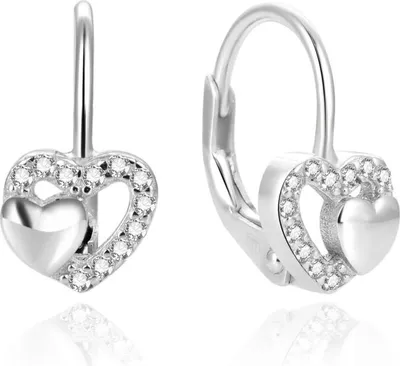 Produktbild von Charming silver earrings with hearts AGUC1283DL