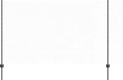A fence with two posts on a white background.