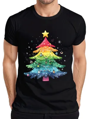 Zdjęcie produktu dla Christmas Tree LGBTQ - Koszulka męska Christmas Gift, Czarny, XXL