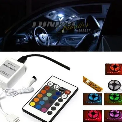 Produktbild von 4er RGB LED SMD Innenraumbeleuchtung Fußraumbeleuchtung Boardelektronik KFZ 12V