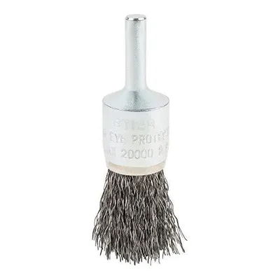Produktbild von STIER Pinselkopfbürste, Bürstendurchmesser 19 mm, Schaftdurchmesser 6 mm, 0,3 mm, gewellt, Stahl, Pinselbürste, Drahtbürste für Bohrmaschinen, Drahtbürstenaufsatz für Bohrmaschinen
