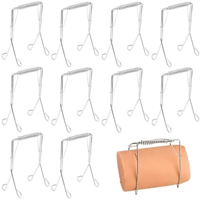 Produktbild von Solidchoice – Set mit 10 Edelstahl-Rouladenklemmen für Fleischröllchen