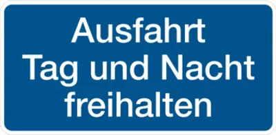 Produktbild von Dreifke® Hinweisschild, Ausfahrt Tag und Nacht freihalten, 170x350mm, Alu gep...