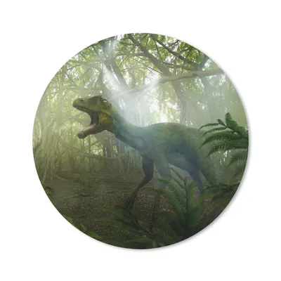 Produktbild von MuchoWow® Mauspad Mousepad Dinosaurier - Dschungel - Pflanzen 20x20 cm - Mousepads - Maus Mat - Pad - Mausunterlage - Schreibtischmatte