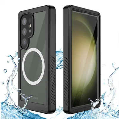 Immagine prodotto di Per Samsung Galaxy S24 Ultra MagSafe 360 gradi corpo completo impermeabile custodia del telefono cellulare nero