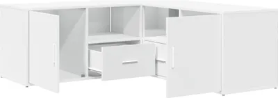 Produktbild von vidaXL Eckregal Weiß 200x40x45 cm Holzwerkstoff