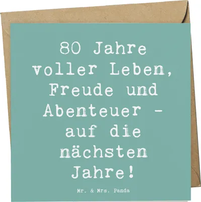 Produktbild von Mr. & Mrs. Panda Grußkarte Spruch 80. Geburtstag Abenteuer - Meeresbrise - Geschenk, Alter, Geburtsjahr, Leben, Happy Birthday, Glückwunschkarte, faltkarte, Klappkarte