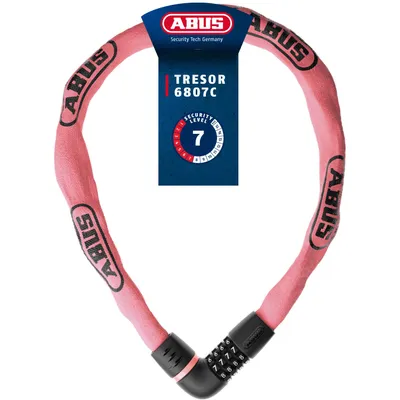Produktbild von ABUS Tresor 6807C/110, Kettenschloss, Pink, Gehärteter Stahl, 4-stellige Kombination, 1100 mm, 7 mm