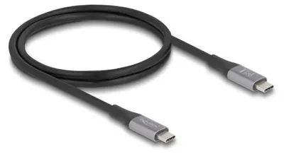 Produktbild von DeLOCK 81191, 1 m, USB C, USB C, USB4 Gen 2x2, 40 Gbit/s, Schwarz, Grau